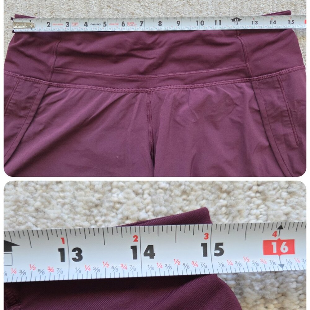 Lululemon Run Times Shorts Women's Size 6 Dark Adobe Burgundy Red 4" Running Gym - Picture 13 of 16